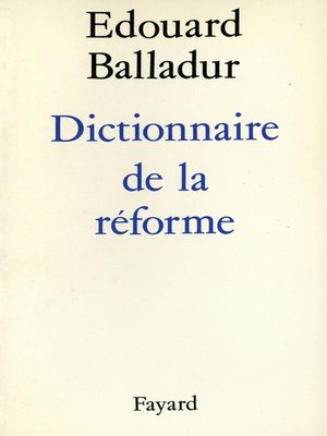 cover image of Dictionnaire de la réforme